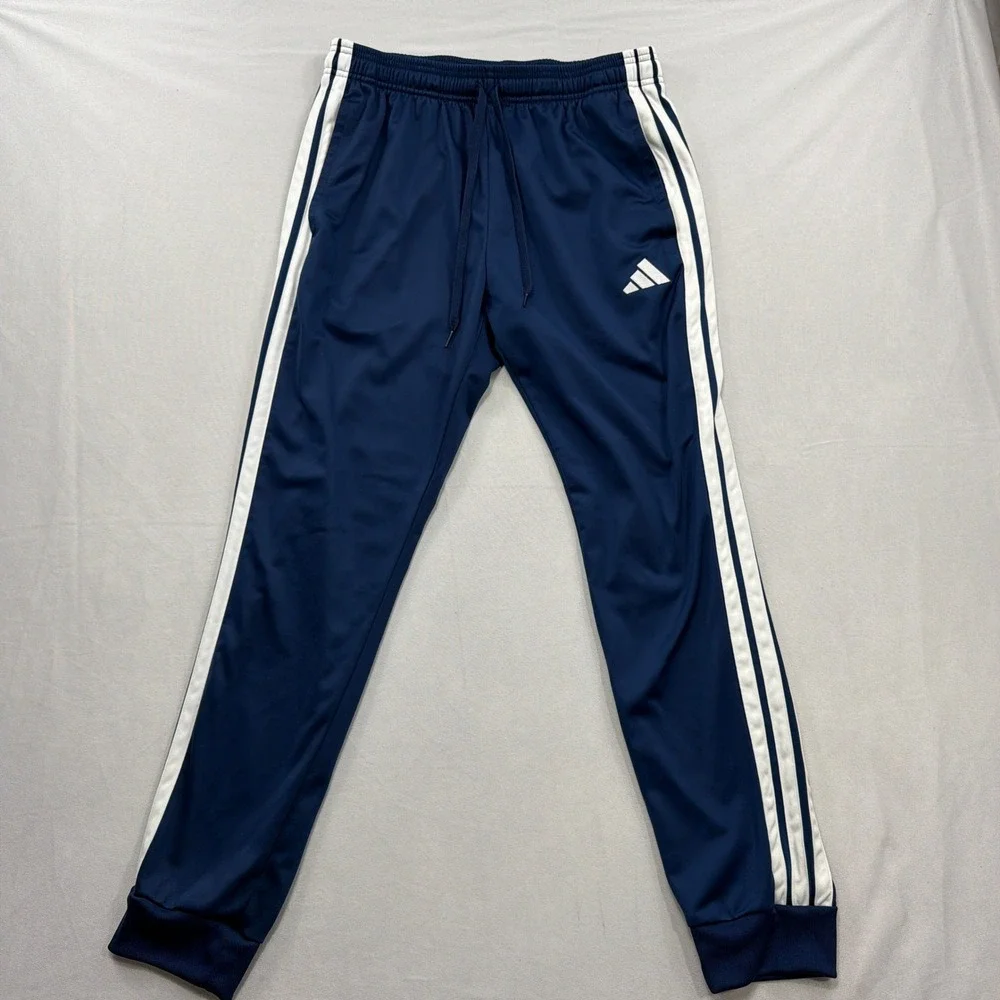 Adidas Pants Track Jogger 3-Stripe Logo Navy Blue Mens Large